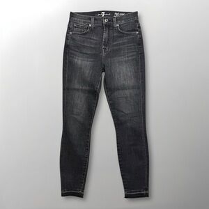 7 For All Mankind Women’s Black High Waist Ankle Gwenevere Jeans Size 26 EUC